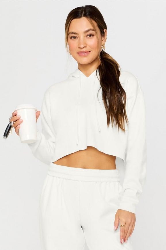 Cozy Fleece Everyday Cropped Hoodie Product Image