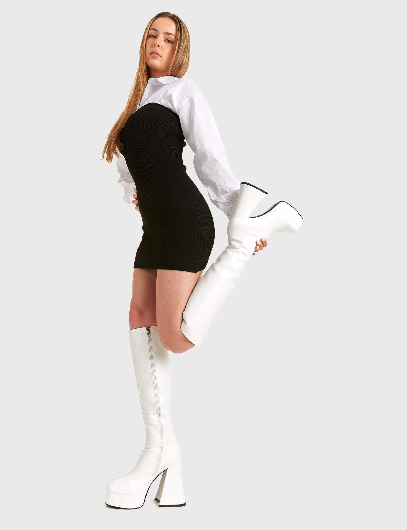Black Swan Platform Knee High Boots Product Image