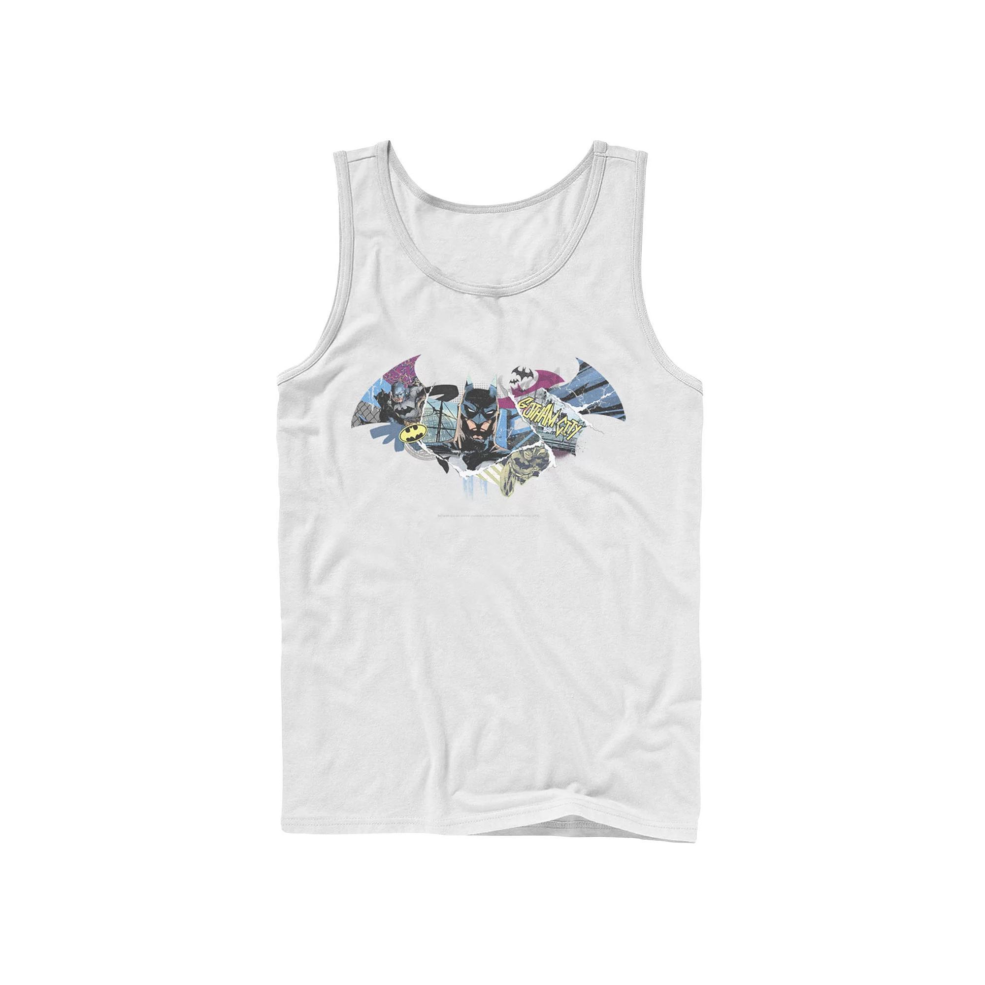 Men's DC Comics Batman Dark Comic Logo Tank Top, Size: Large, White Product Image