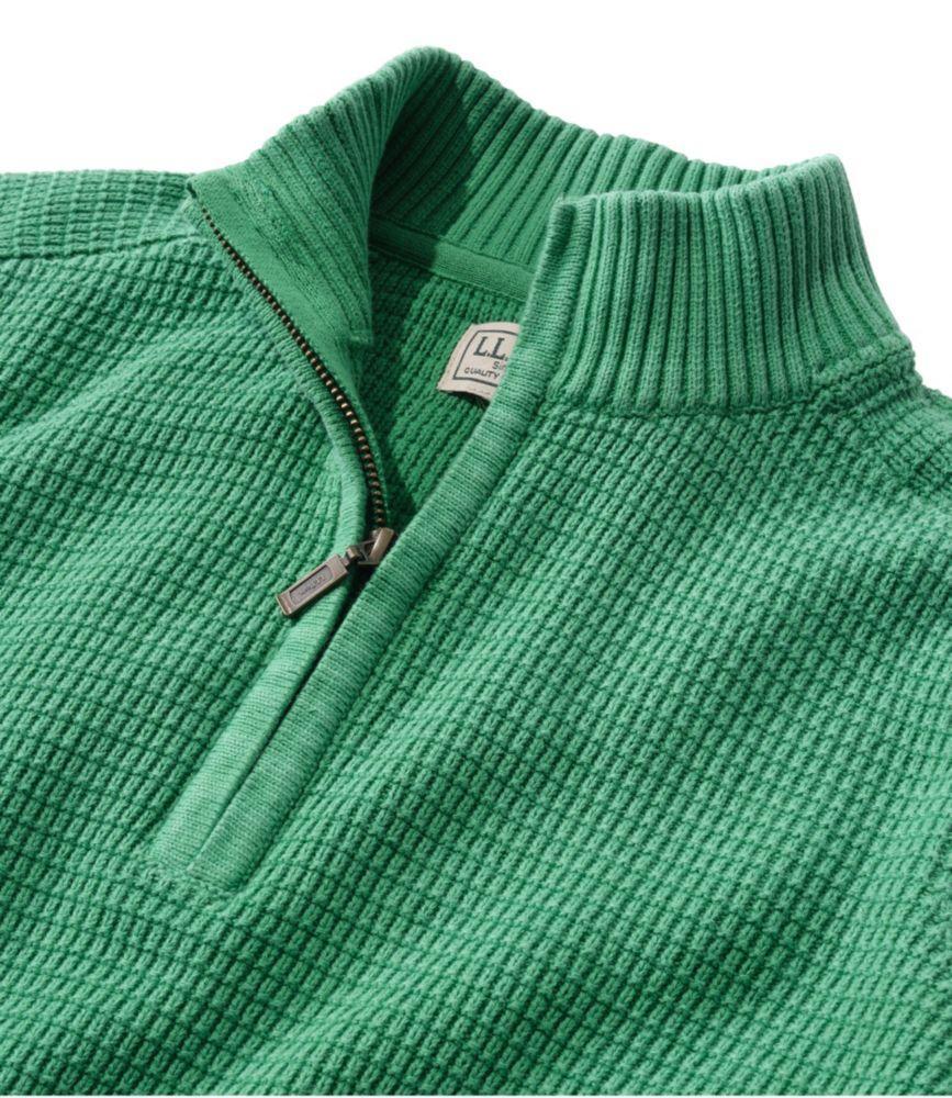 
                            Men's Textured Washed Cotton Sweaters, Quarter-Zip
                         Product Image
