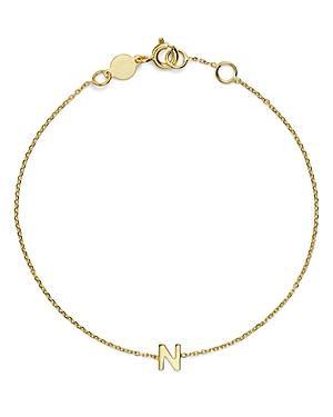 Womens 14K Yellow Gold Initial Charm Bracelet Product Image