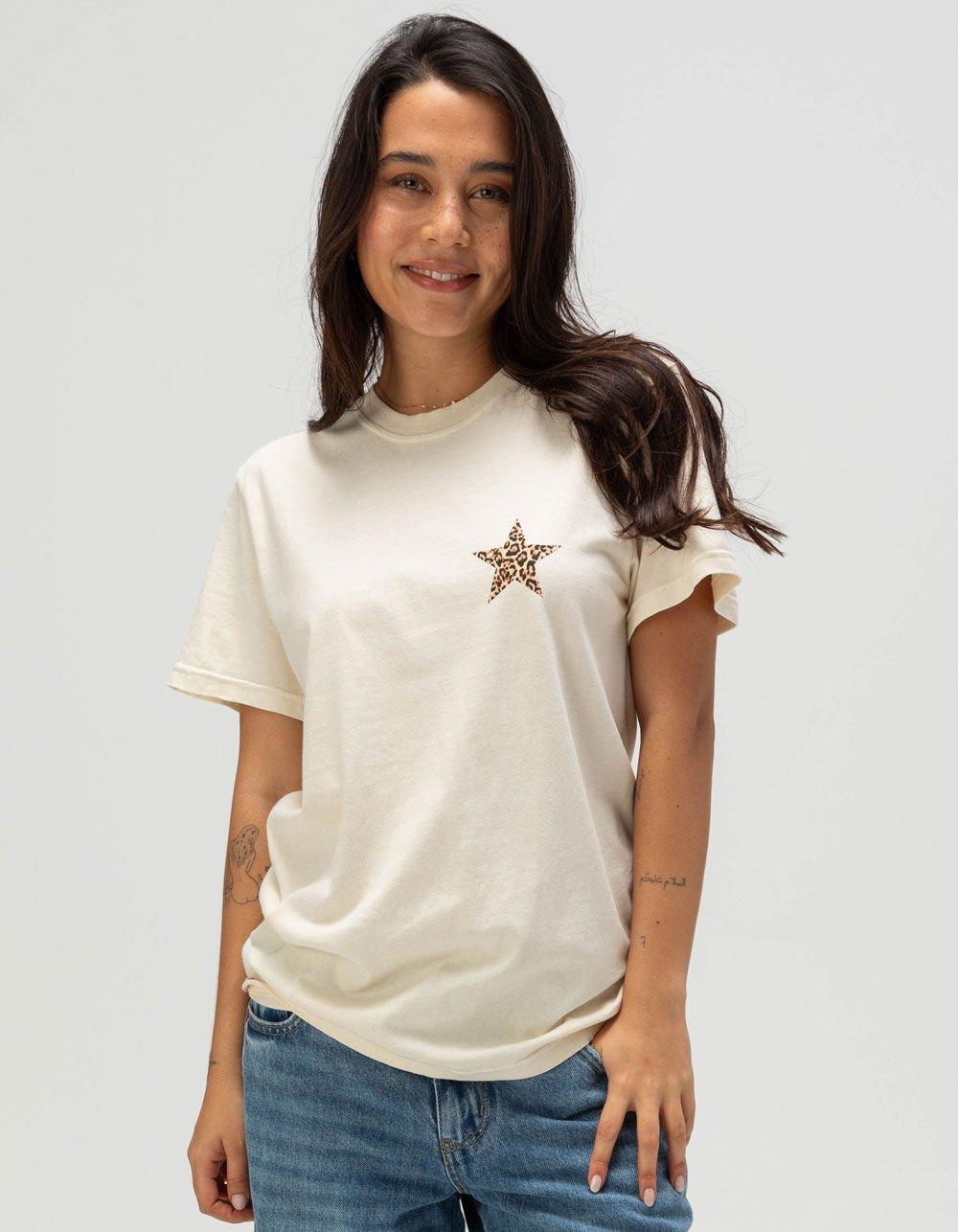 RIOT SOCIETY Leopard Star Womens Boyfriend Tee Product Image
