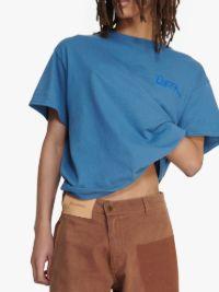 JW ANDERSON X QUEER T-SHIRT WITH TEXT PRINT in blue | JW Anderson US  Product Image