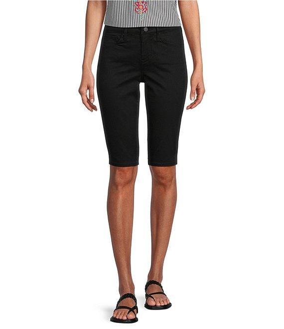 NYDJ Side Slit Hem Rivet Bike Stretch Denim Bermuda Shorts Product Image