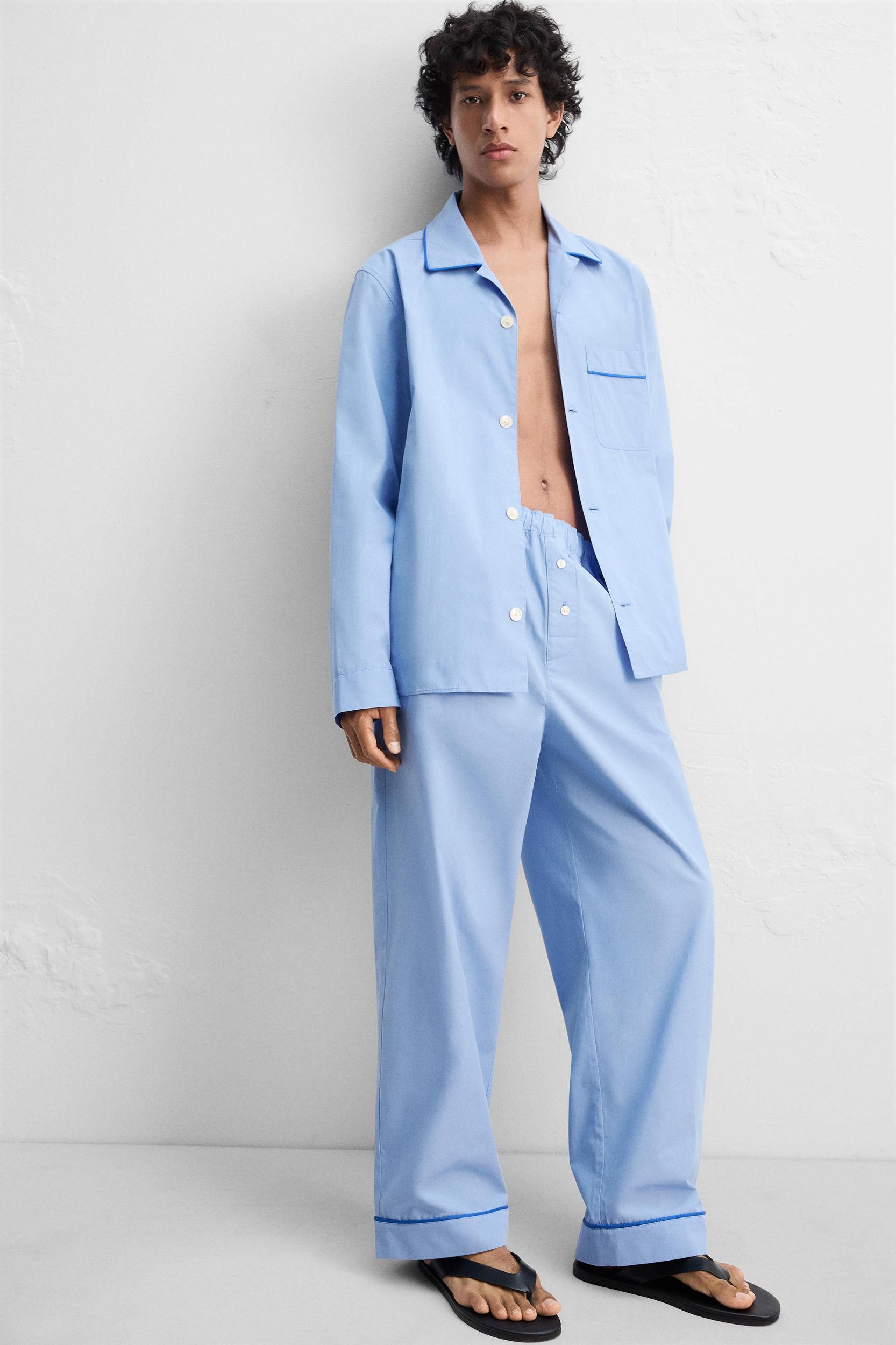 CONTRAST PAJAMA SHIRT Product Image