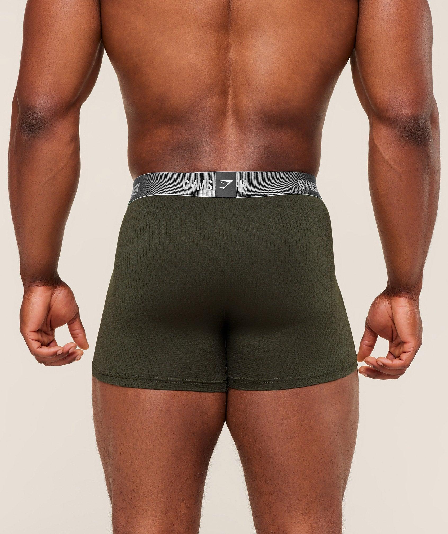 Gymshark Sports Tech Boxer 3PK - Medium Grey/Unit Green/Strength Green Male Product Image