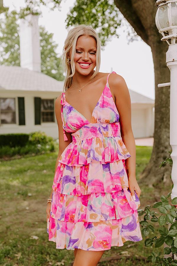 Paradise Blossom Tiered Mini Dress Product Image
