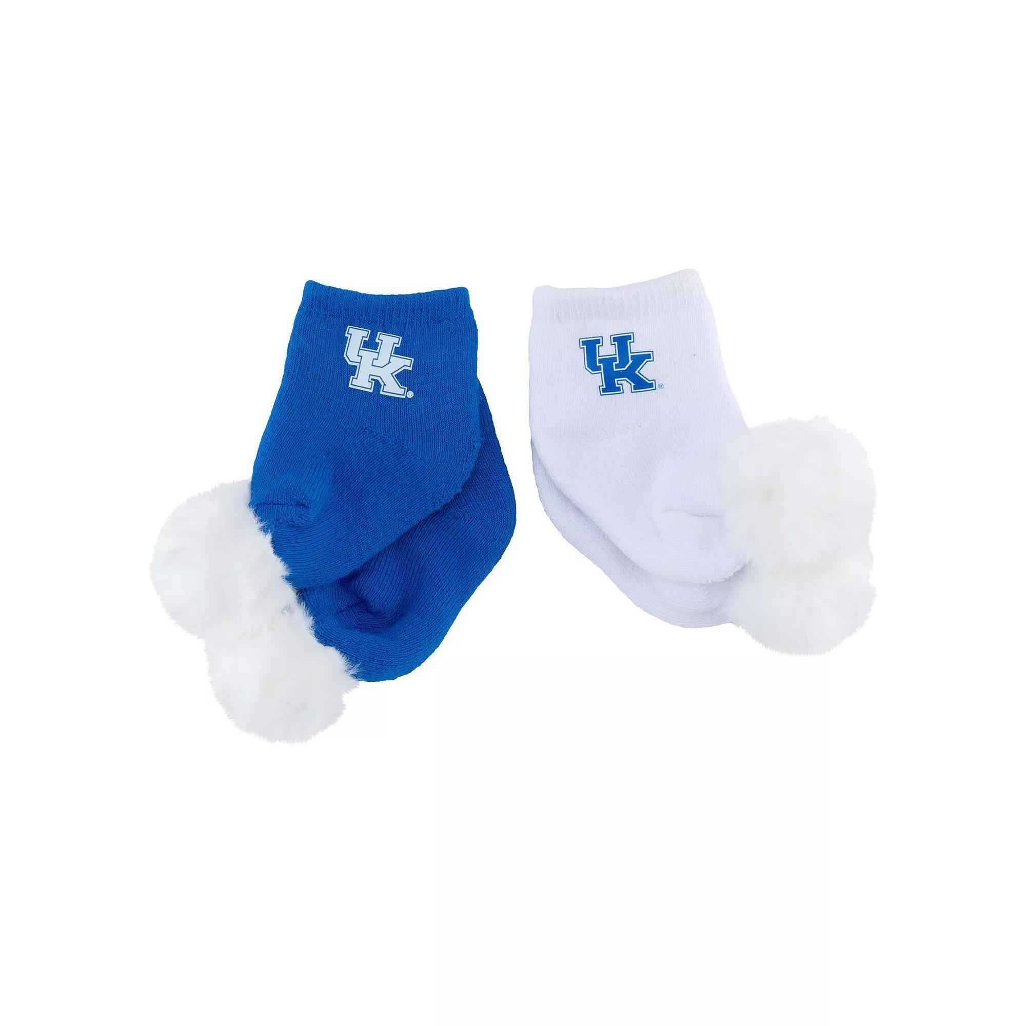 Infant ZooZatz Kentucky Wildcats Two-Pack Pom Socks, Men's, Blue Product Image
