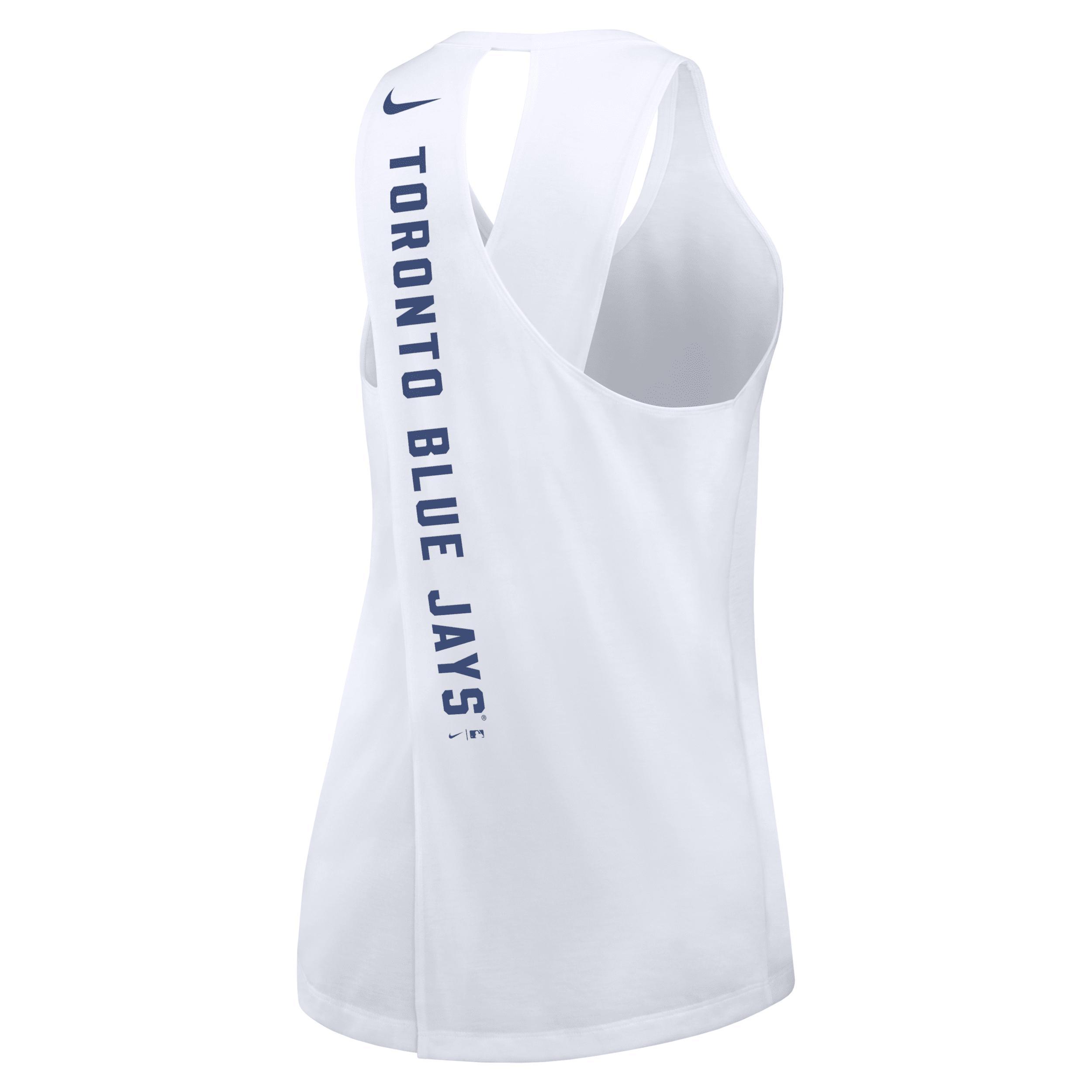 Womens Nike White Toronto Blue Jays Team Performance Crossback Tank Top Product Image