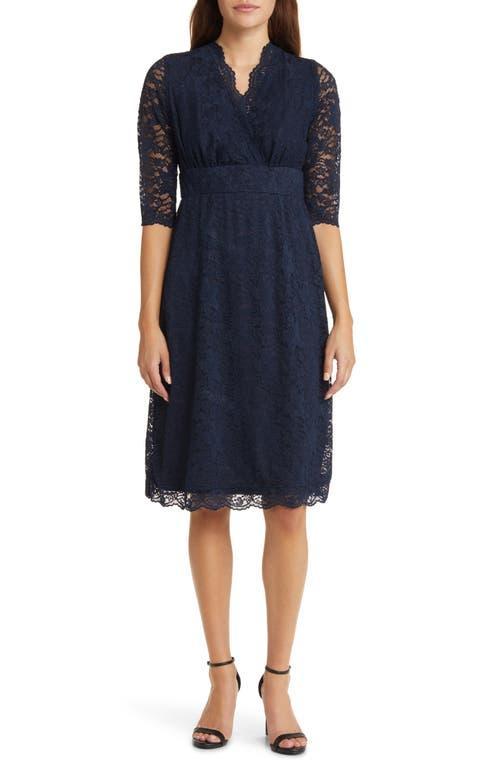 Womens Scalloped Boudoir Lace Cocktail Dress Product Image