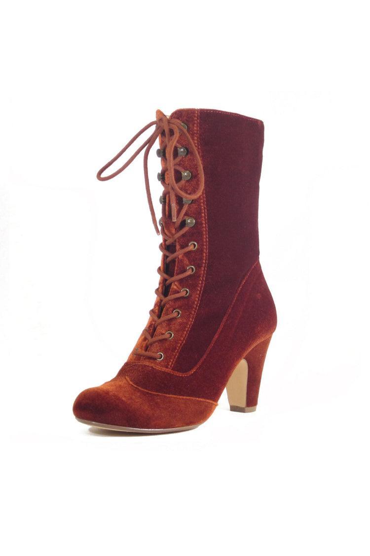 Claire Velvet Victorian Booties Product Image