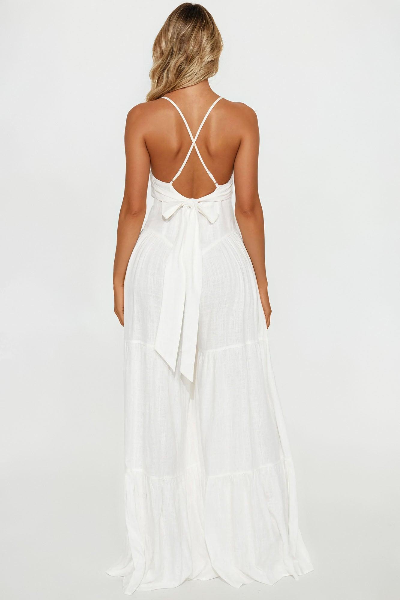 Naveena Linen Jumpsuit - White Product Image
