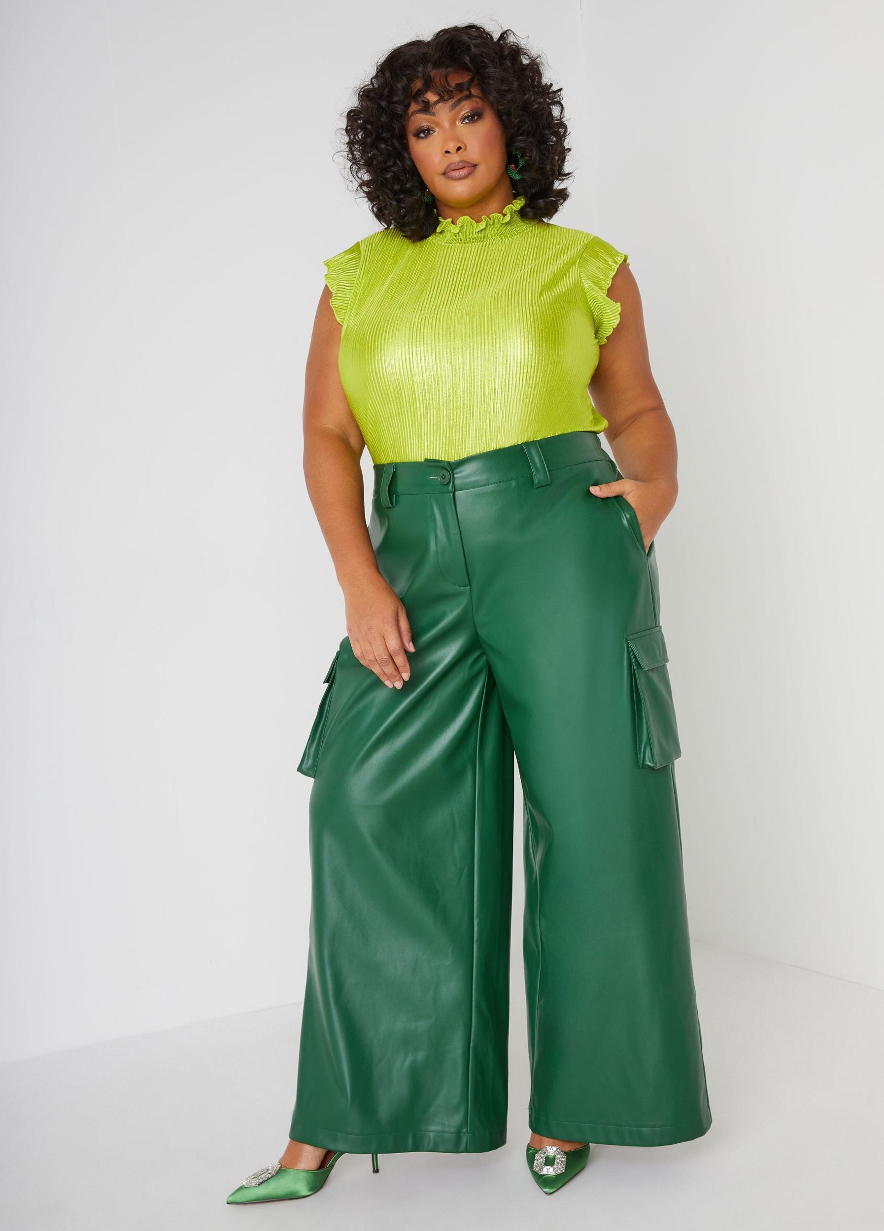 Plisse Metallic Mock Neck Top Product Image