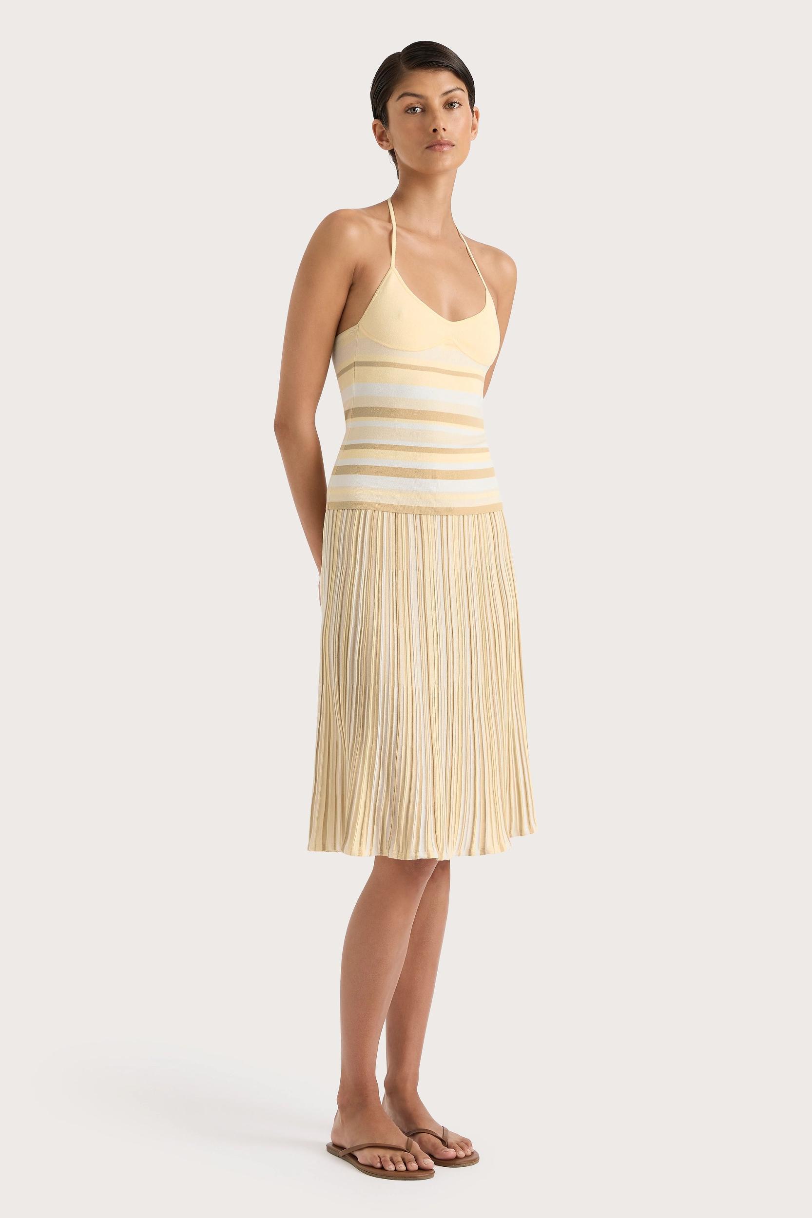 Citara Drawstring Skirt Butter Stripe Product Image