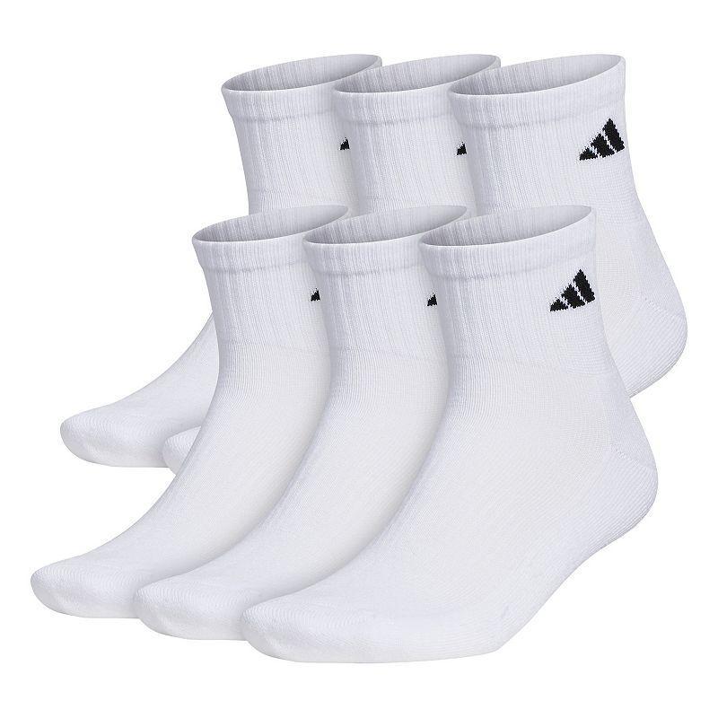 Men's adidas 6-pack Athletic Cushioned Quarter Socks, Size: 8-12, Medium Gray Product Image