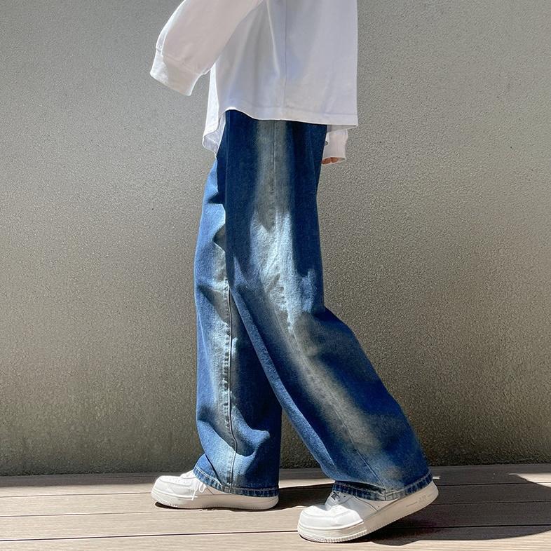 Men's Gradient Trendy Wide-Leg Jeans Product Image