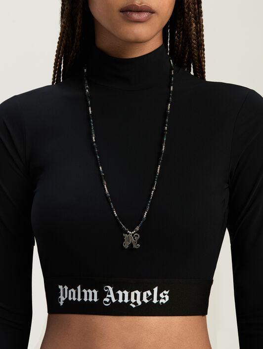 Sport cropped mock top with logo band Product Image