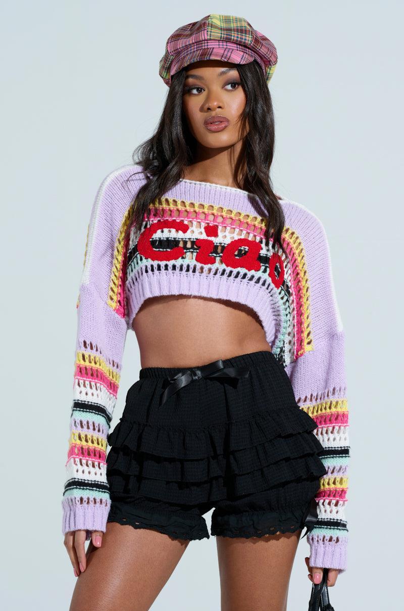 CIAO KNITTED CROPPED SWEATER Product Image