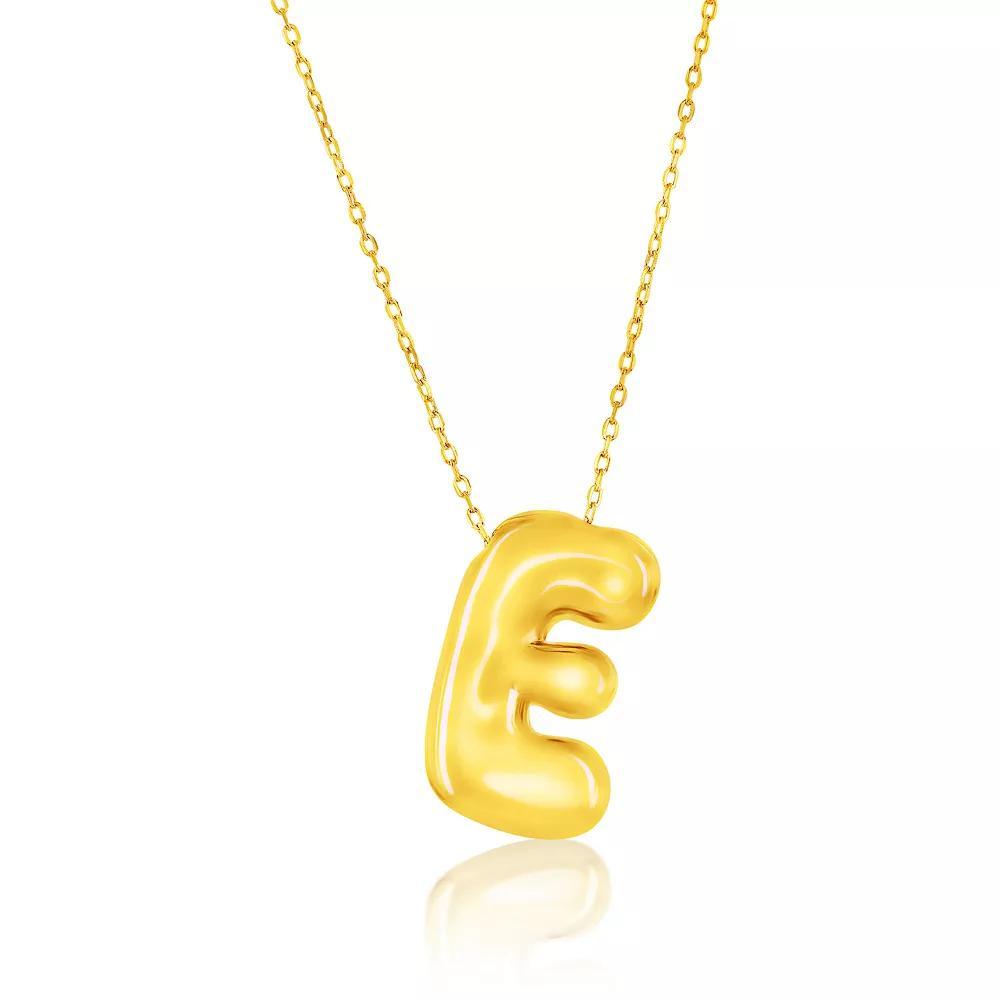 Argento Bella Sterling Silver Bubble Initial Necklace, Women's, Size: 16-18" ADJ, Gold Tone E Product Image