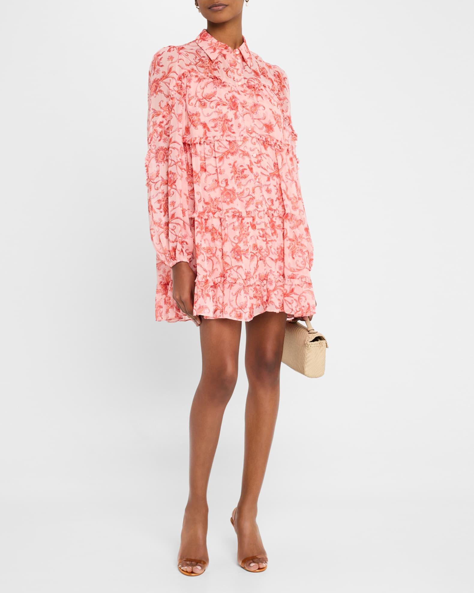 Kennedy Paisley Long-Sleeve Mini Dress Product Image
