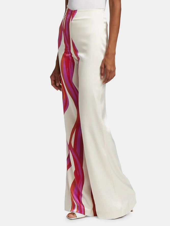 Urban Wide Leg Loose Printed Off-The-Shoulder Blouses &Casual Pants Two Pieces Set Product Image