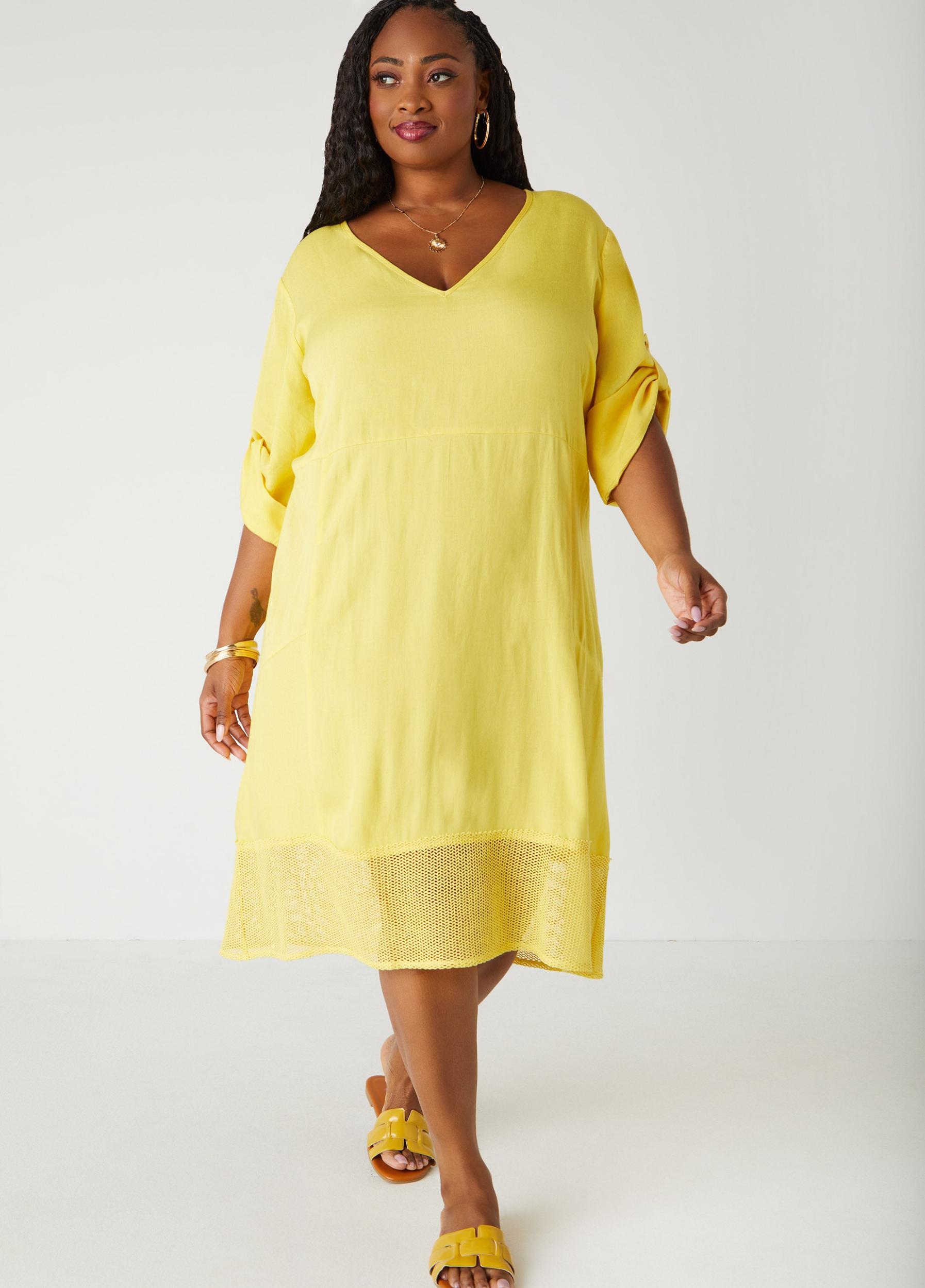 Fishnet Paneled Midi Dress Product Image