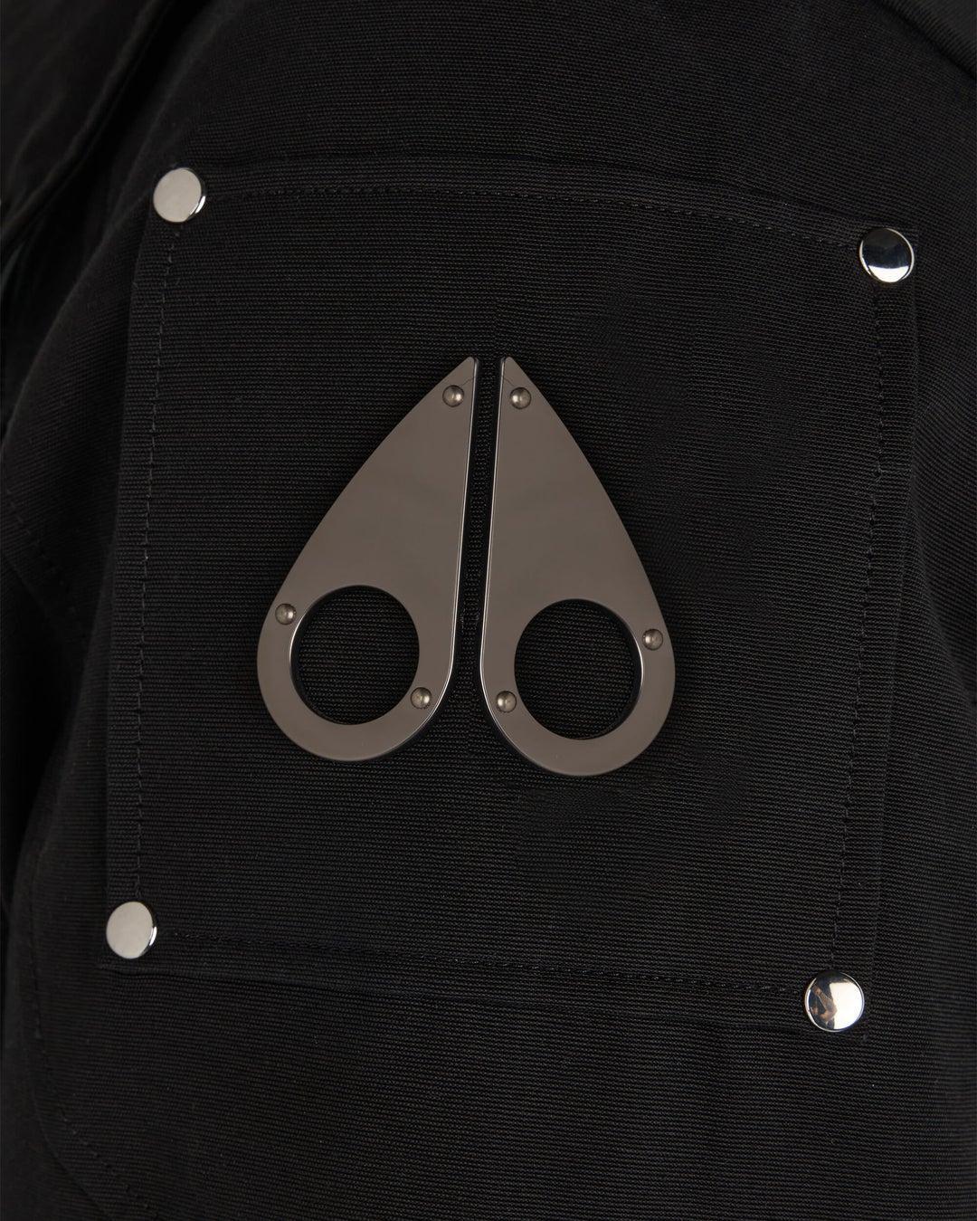 Moose Knuckles Mens Original Stirling Parka in Black with Black Shearling Product Image