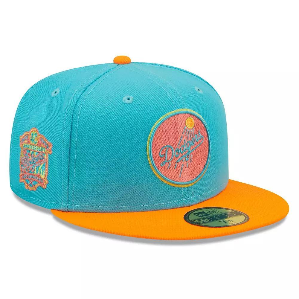 Men's New Era Blue/Orange Los Angeles Dodgers Vice Highlighter 59FIFTY Fitted Hat, Size: 7 5/8 Product Image