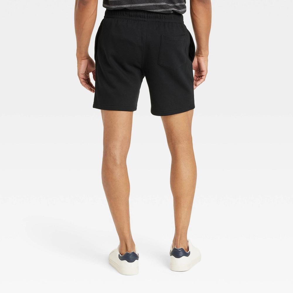 Men's Every Wear 7" Ultra Soft Fleece Pull-On Shorts - Goodfellow & Co™ Black M: Midweight, Drawstring Waist, Product Image
