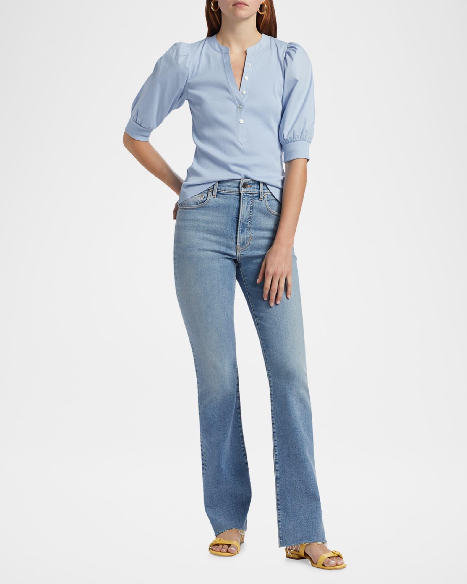 Coralee Puff Sleeve Button-Front Top Product Image