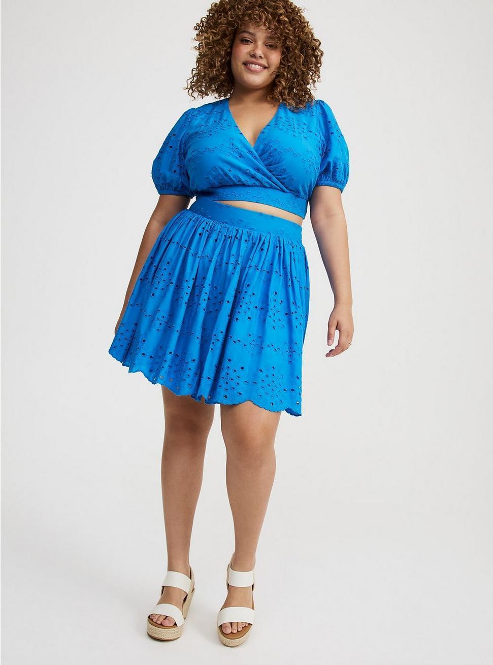 Surplice Scallop Mini Skirt Set Product Image
