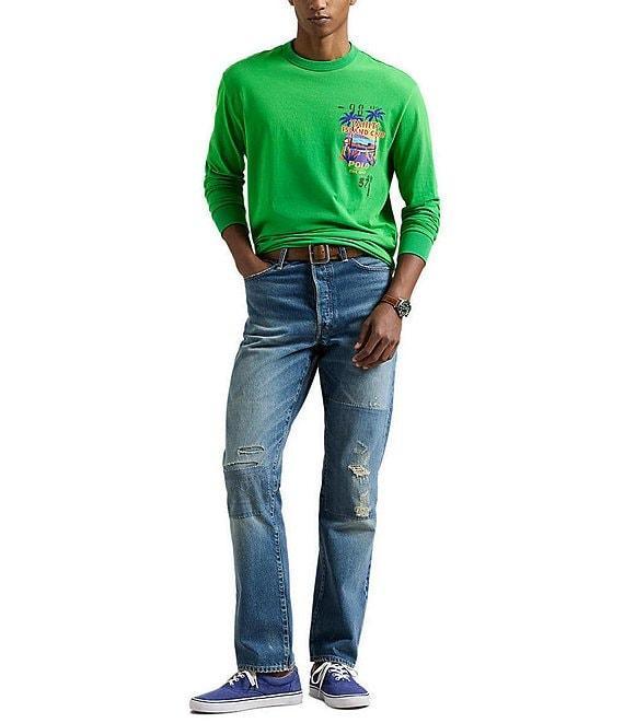 Polo Ralph Lauren Classic Fit Jersey Graphic Long Sleeve T-Shirt Product Image