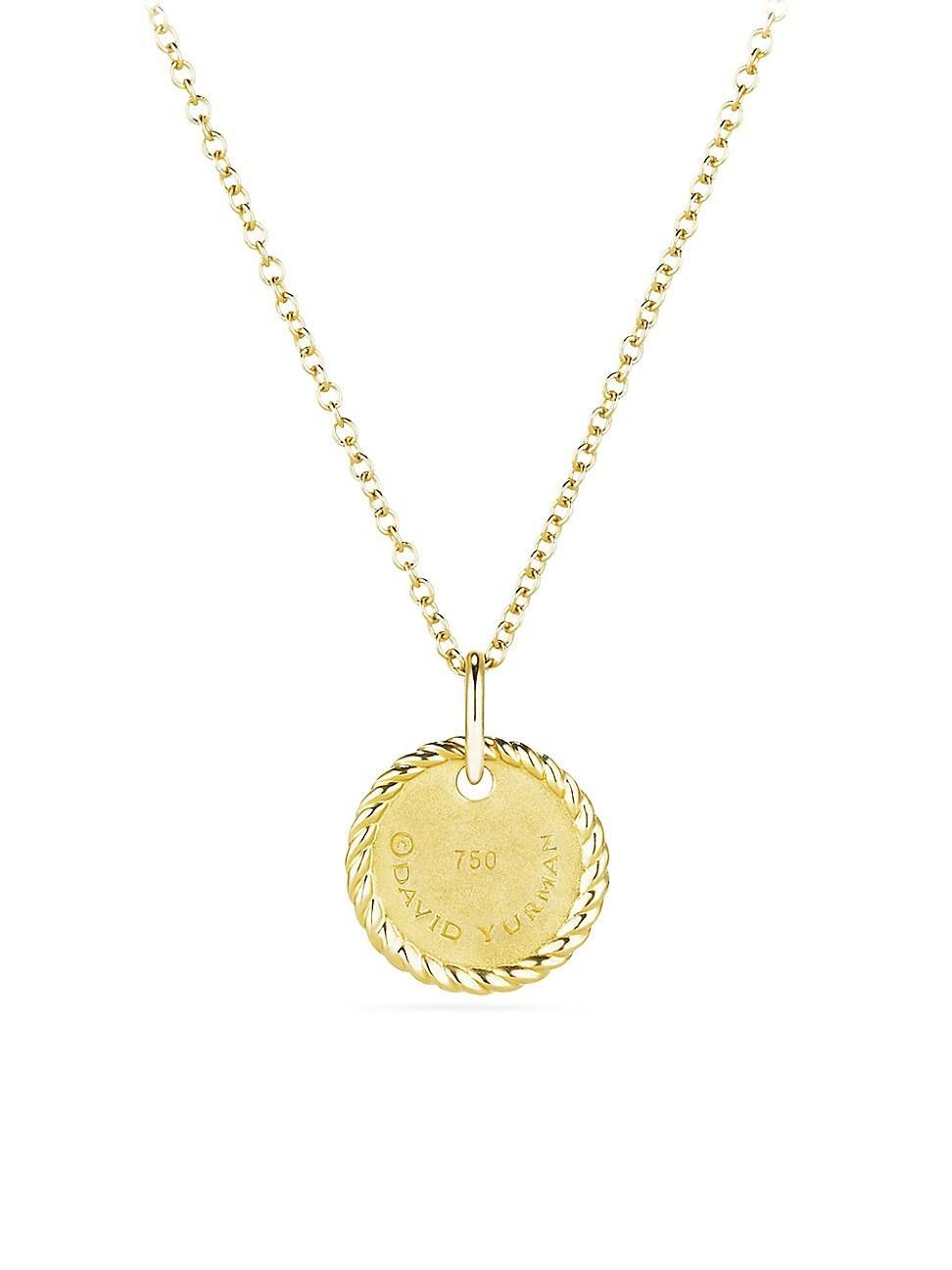 David Yurman Cable Collectibles Initial Pendant with Diamonds in Gold on Chain, 16-18 Product Image