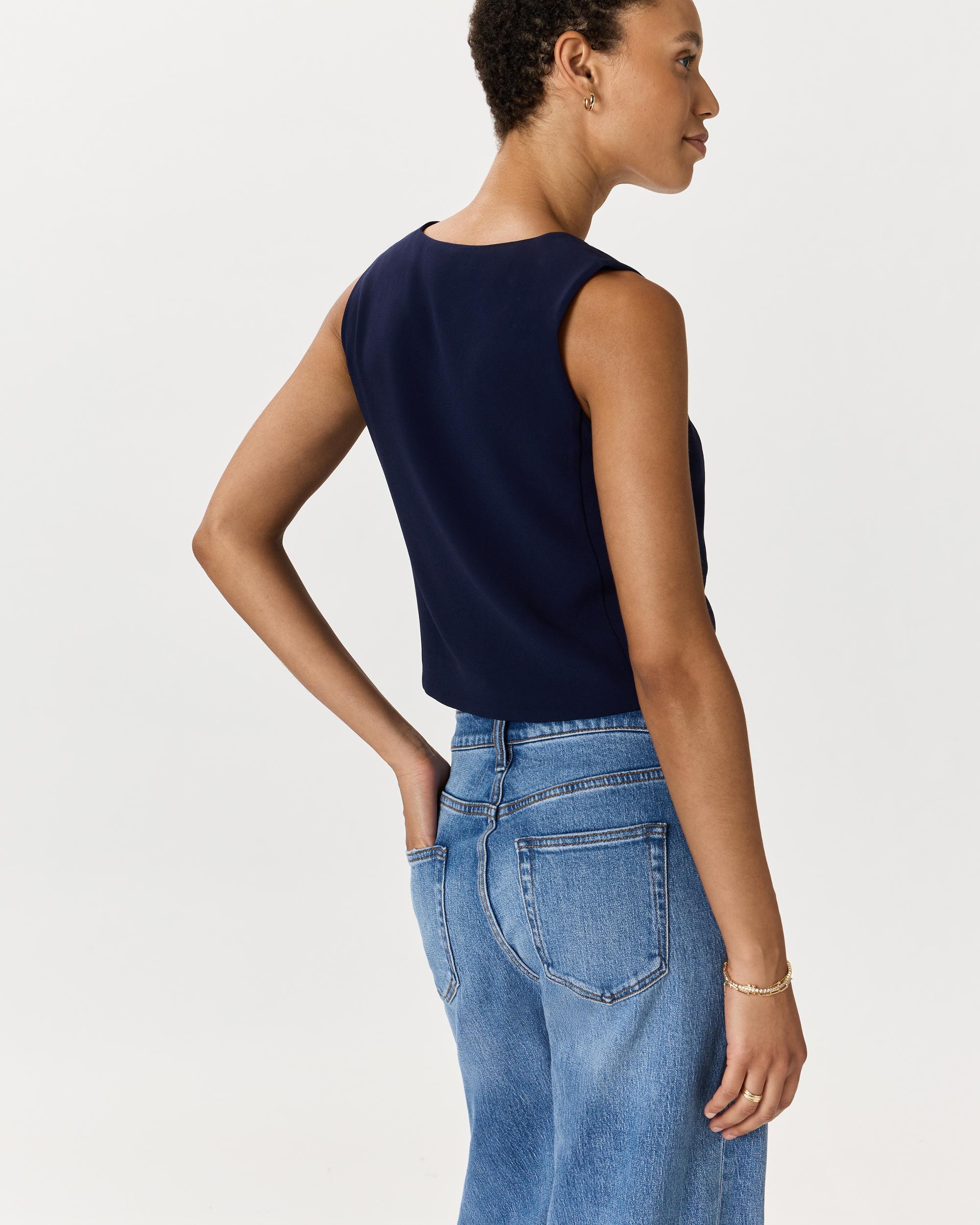 Quince | Women's Fluid Crepe Vest Recycled Polyester Product Image