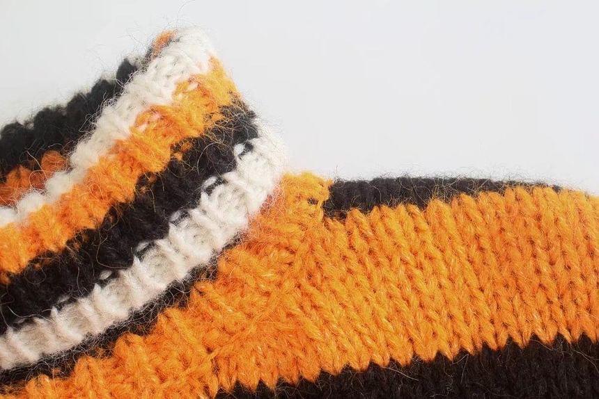 Mock Neck Striped Sweater Product Image