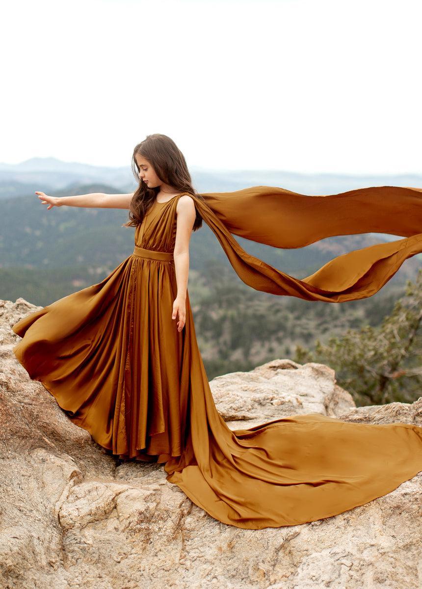 Junie Impact Dress in Dark Honey Girls Product Image