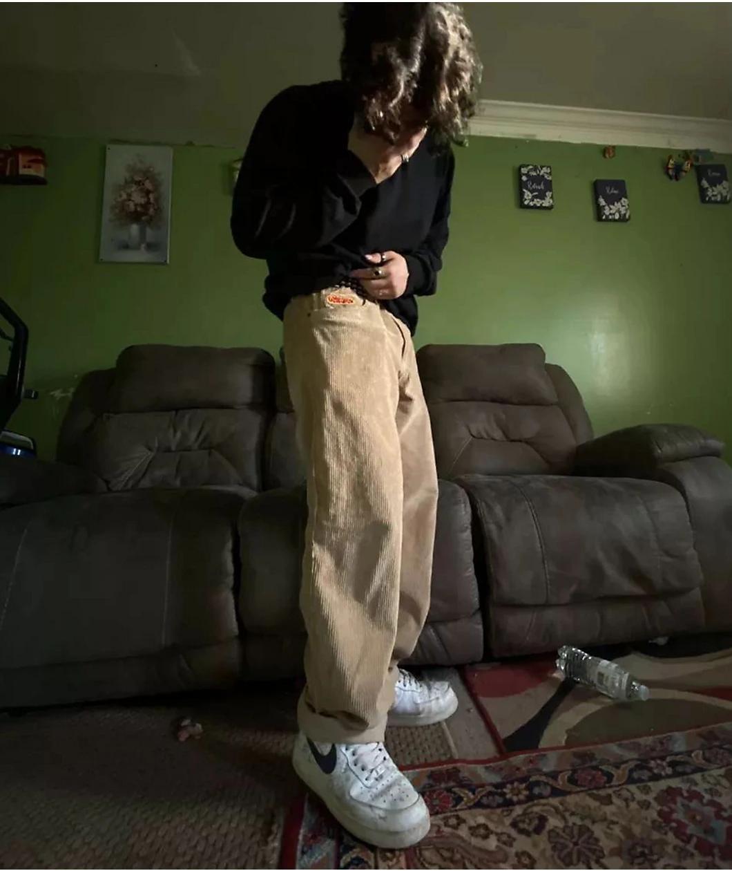 Empyre Khaki Corduroy Loose Fit Skate Pants Product Image