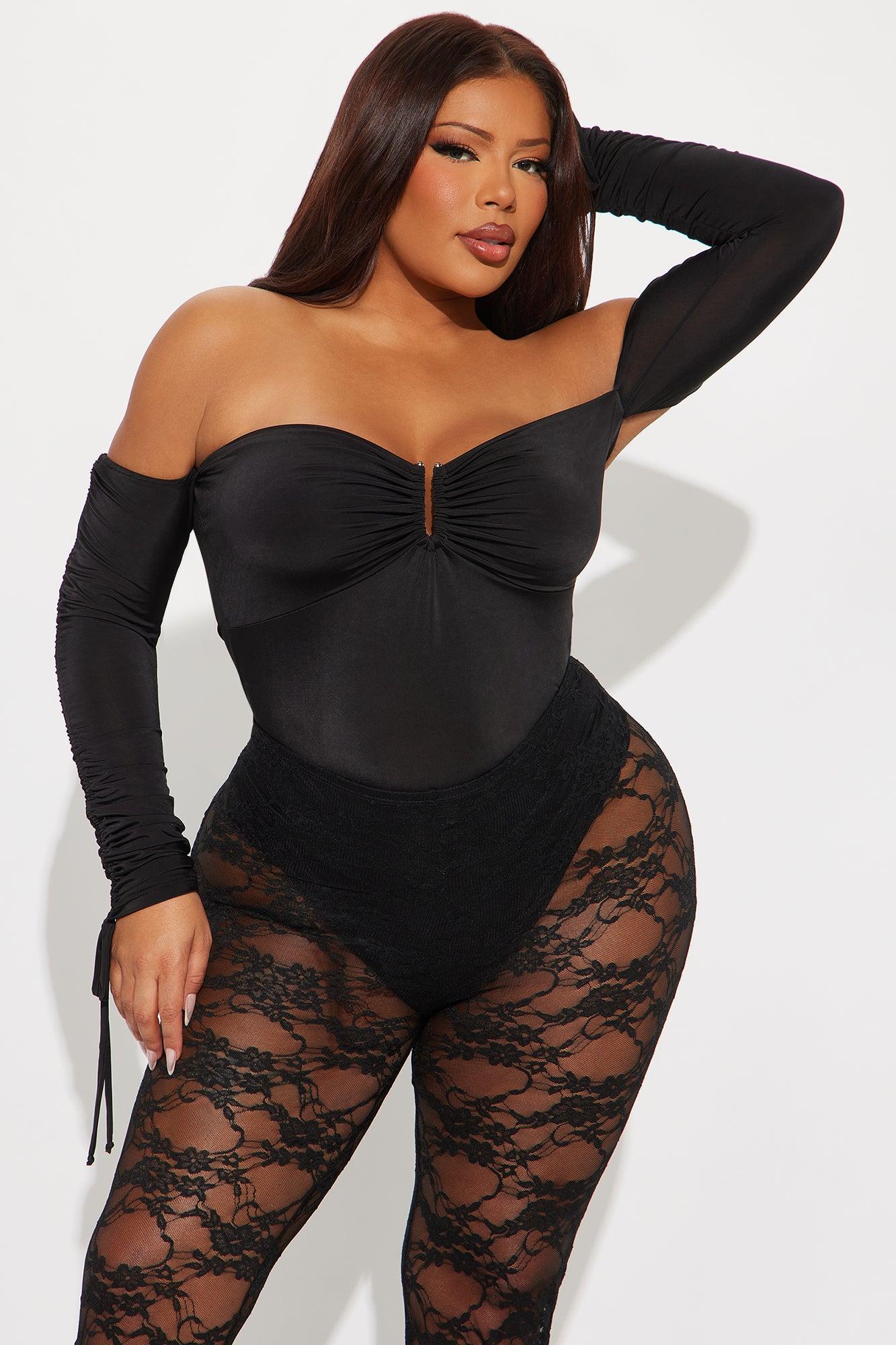 Mesmerizing Day Ruched Off Shoulder Bodysuit - Black Product Image