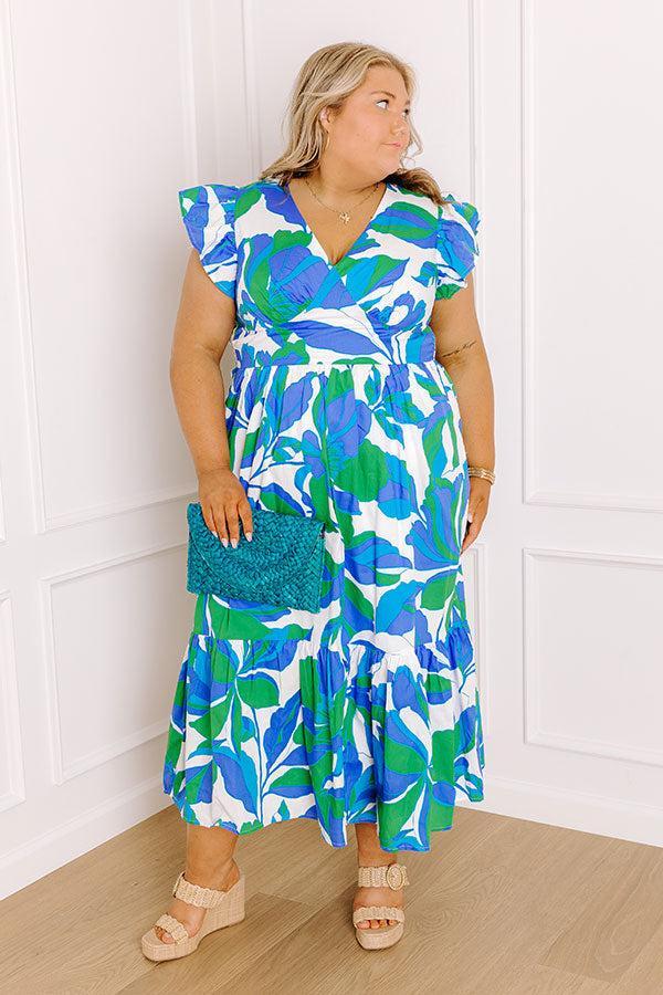 Lover's Lagoon Floral Midi Dress Curves Product Image