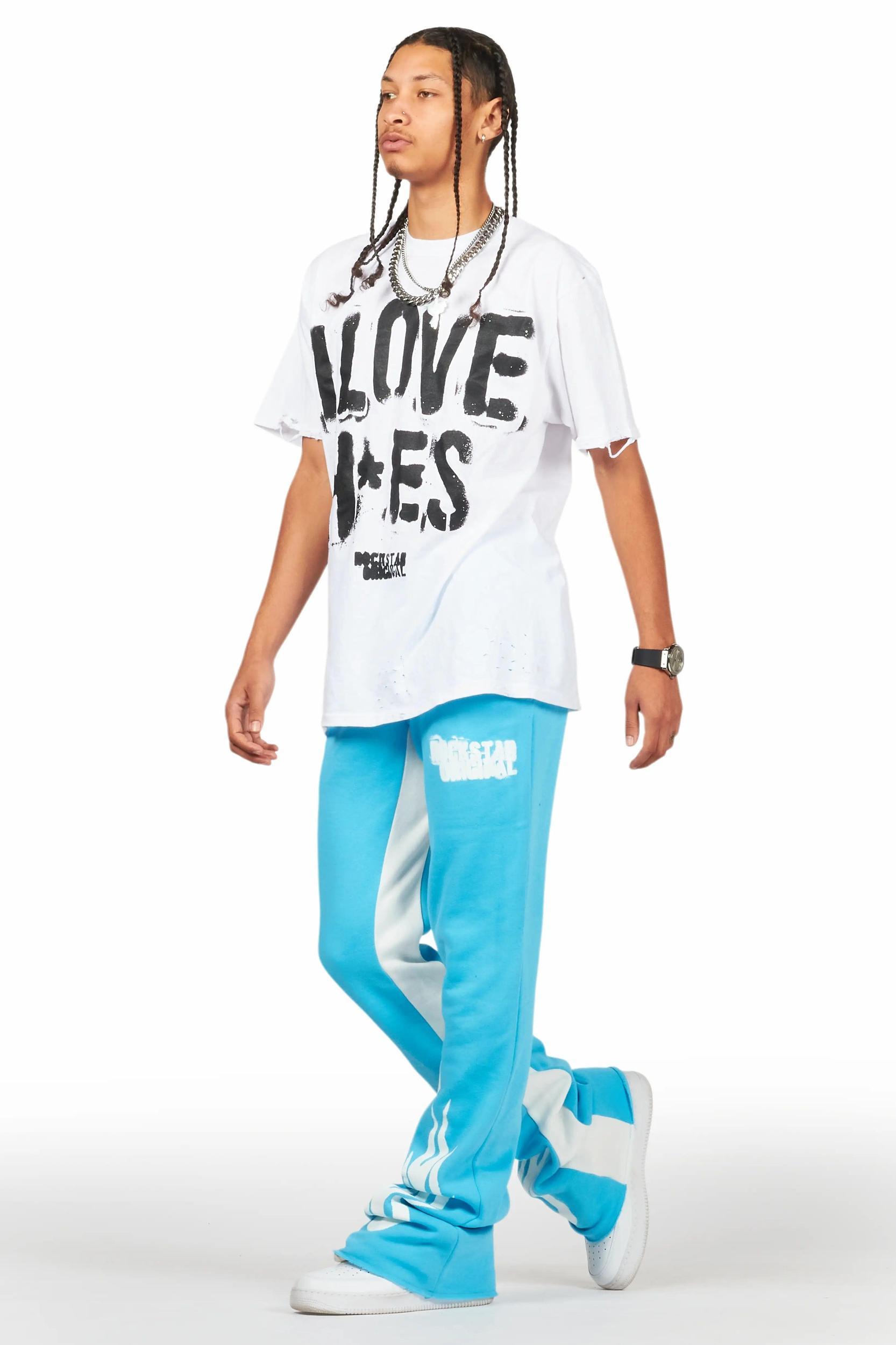 Banyan Blue Graphic Baggy Pant Male Product Image