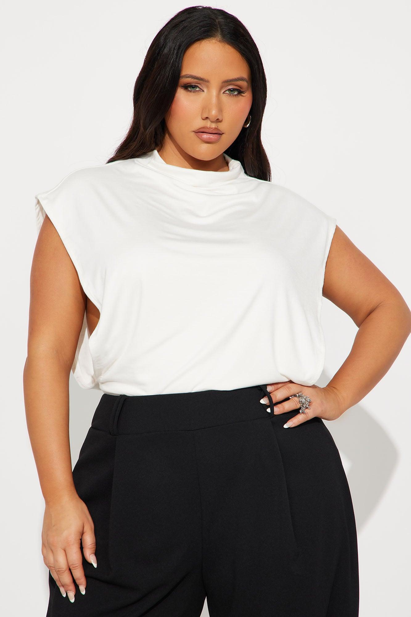 Audra Double Lined Turtle Neck Bodysuit - Ivory Product Image