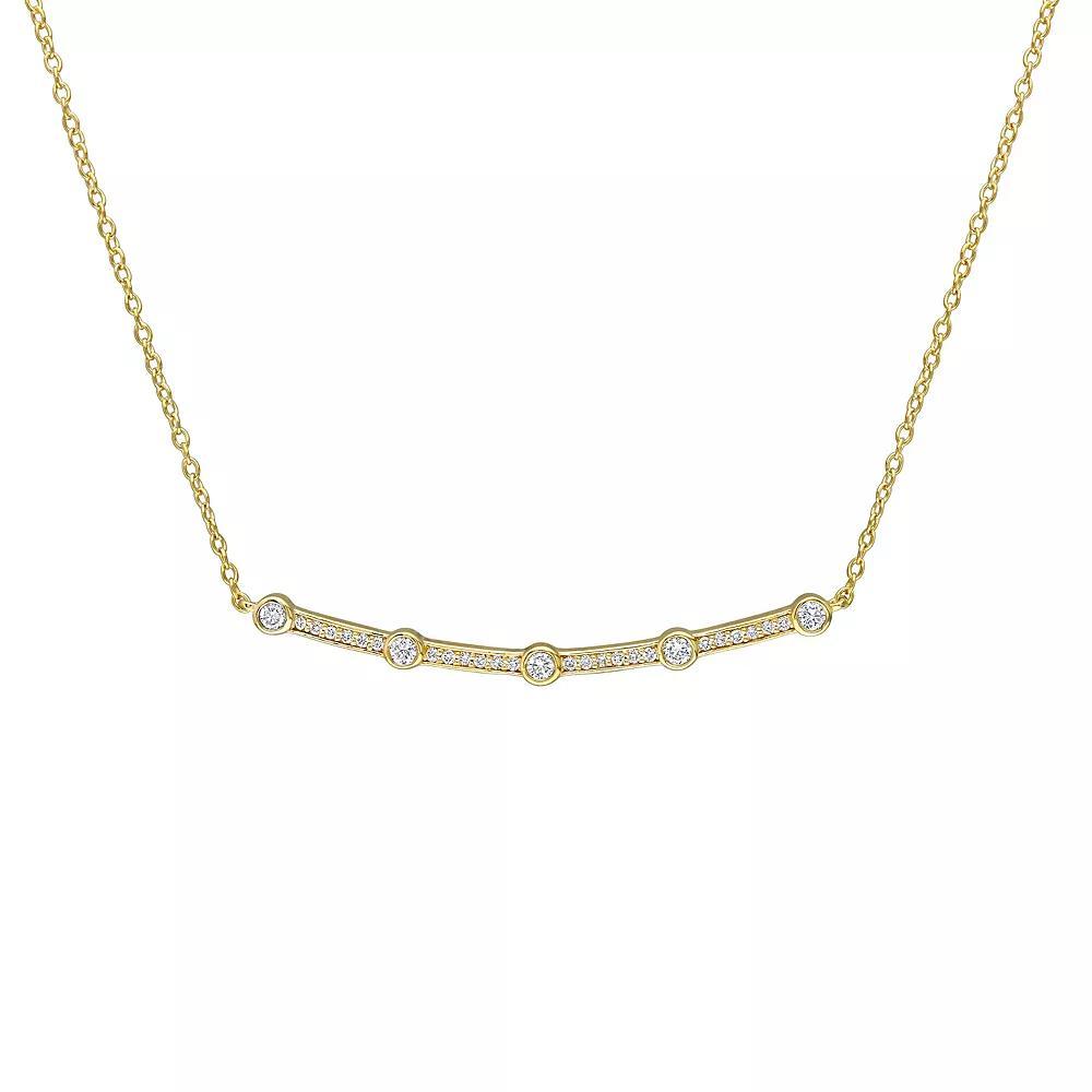 Stella Grace 18k Gold Over Sterling Silver 1/3 Carat T.W. Lab-Grown Diamond Bar Necklace, Women's, Size: 17", 18k Gold Plated Product Image