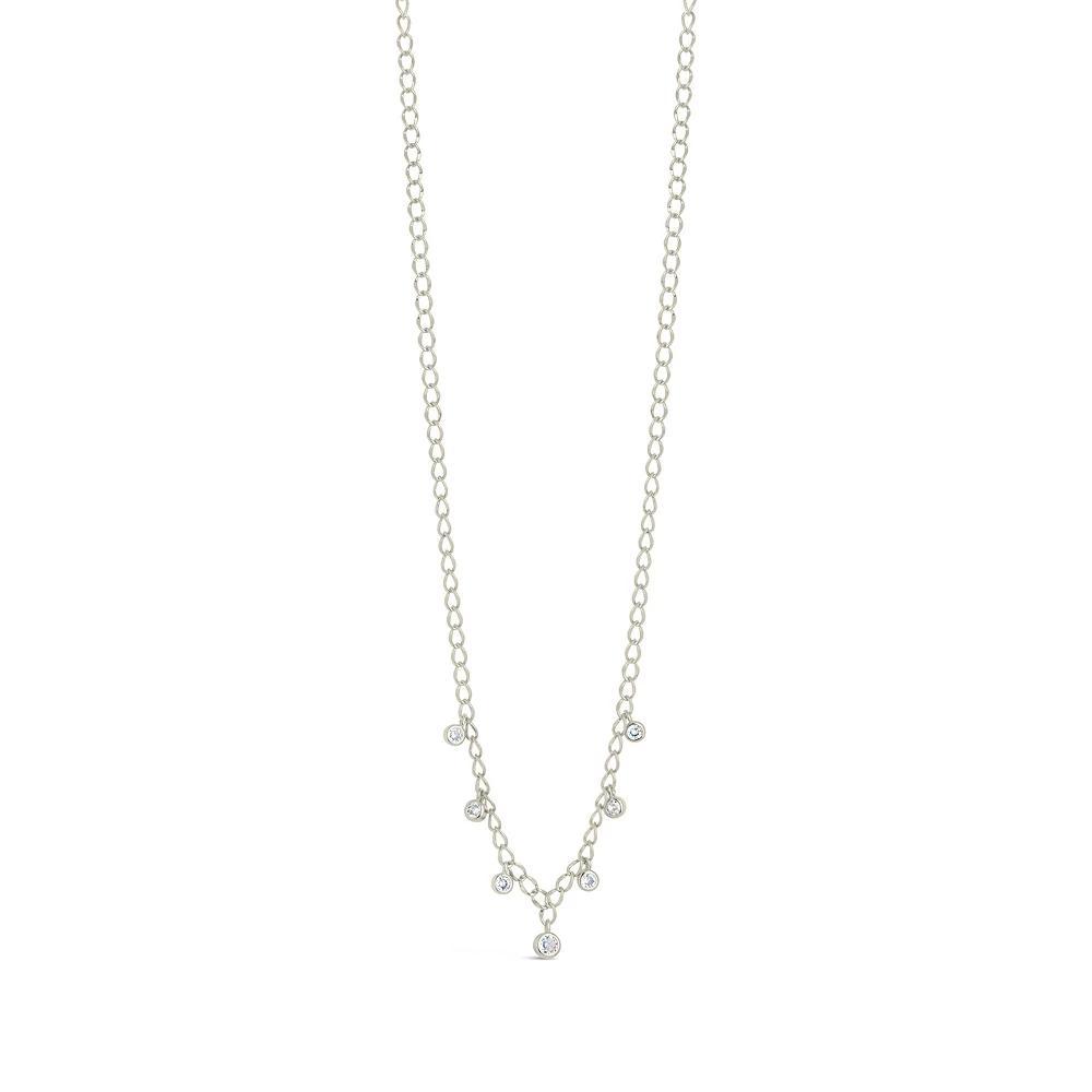 MC Collective Cubic Zirconia Charm Chain Necklace, Women's, Size: 16-18" ADJ, Silver Tone Product Image