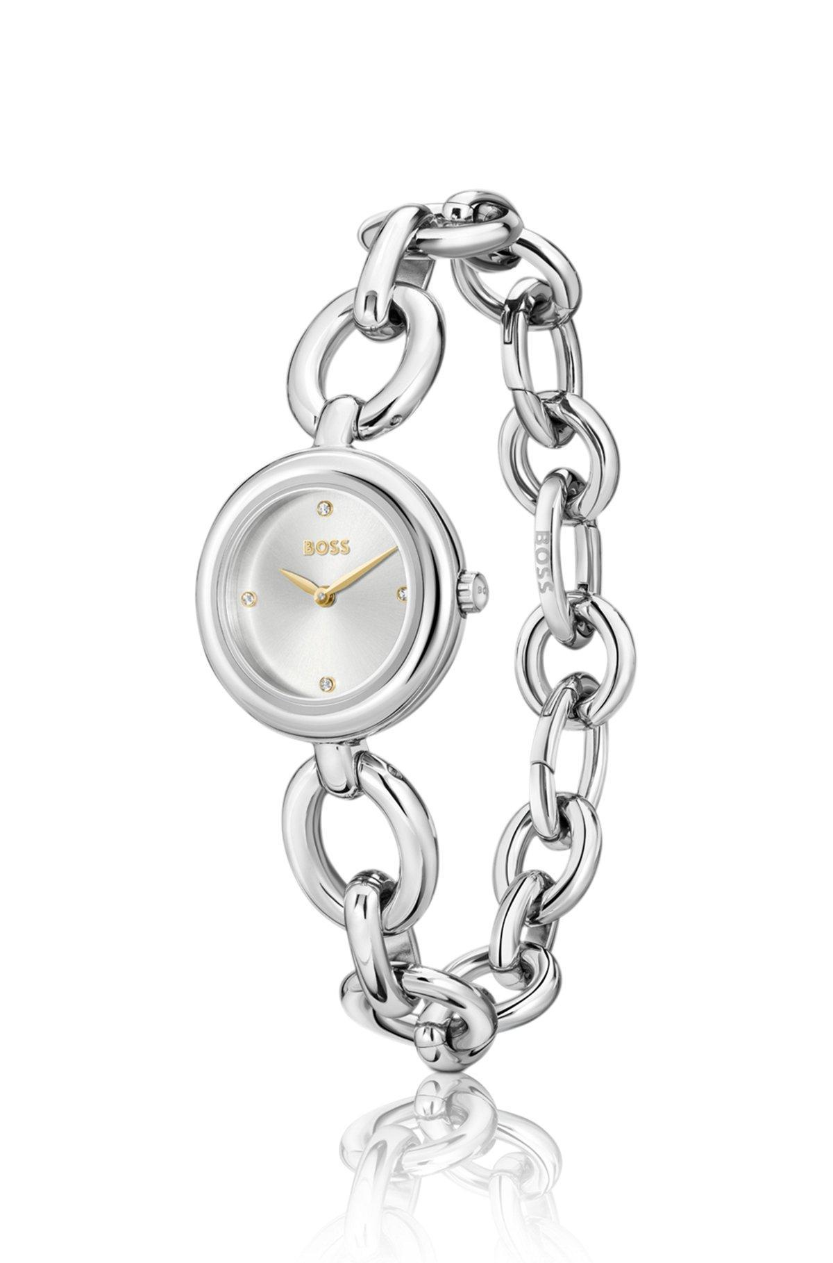 BOSS - Silver-tone watch with ring bracelet Product Image