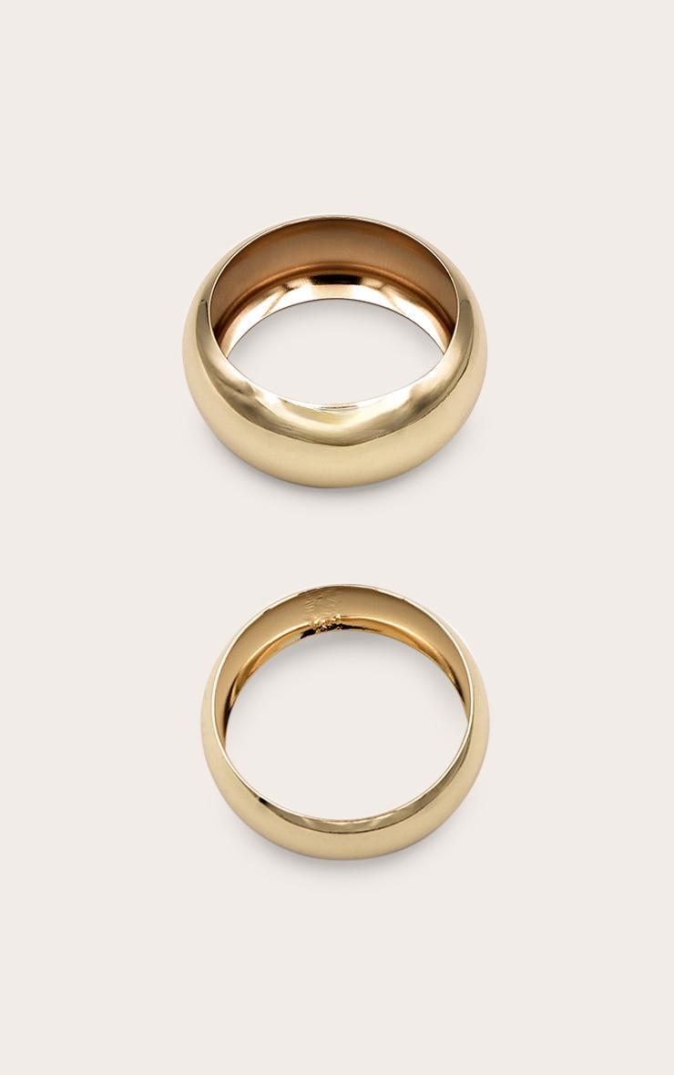 Gold Chunky Bevelled 2 Pack Bangles Product Image