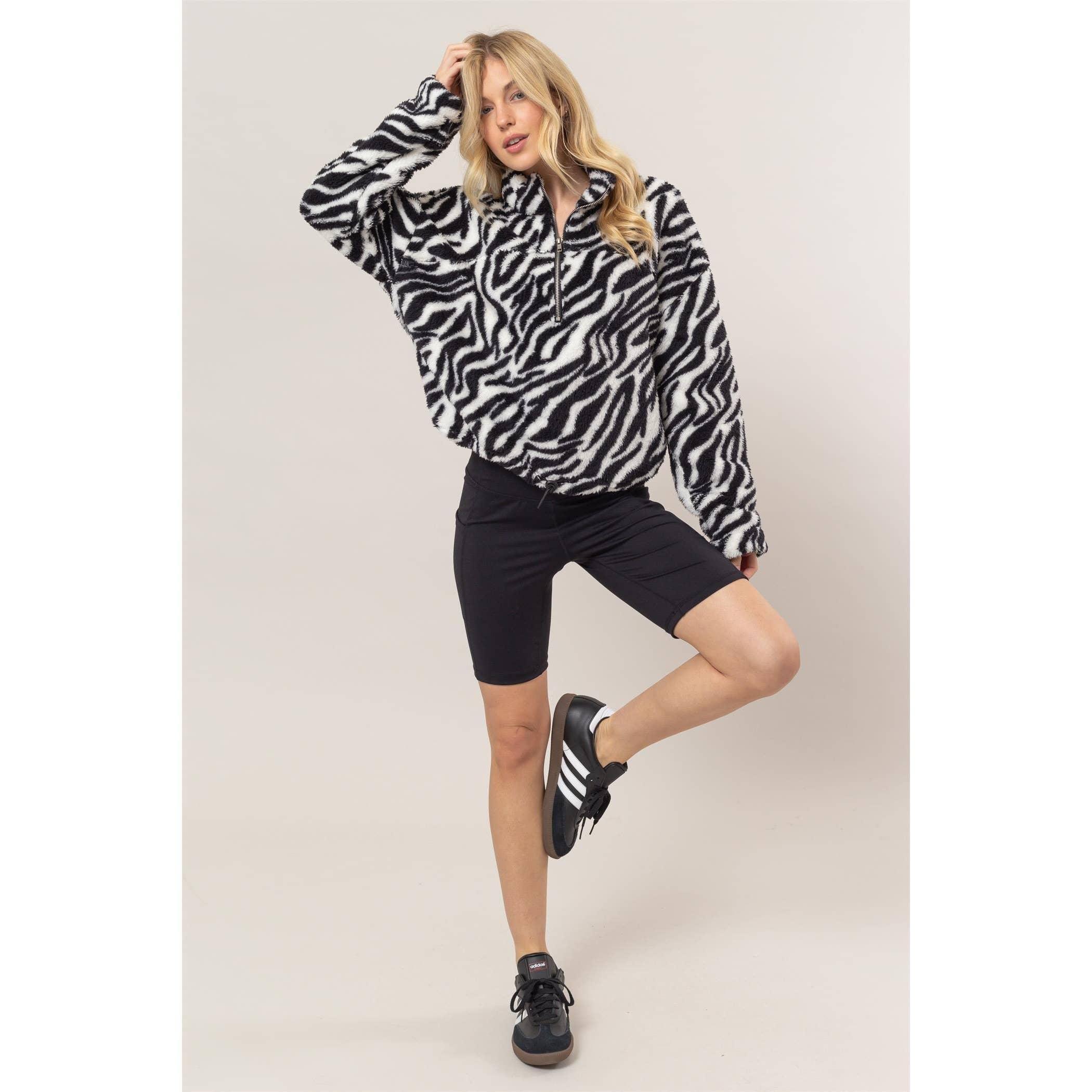 Zebra Sherpa Half-Zip Pullover Product Image