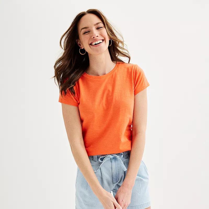 Women's Sonoma Goods For Life® Short-Sleeve Crew Tee, Size: Medium, Pitch Black Product Image