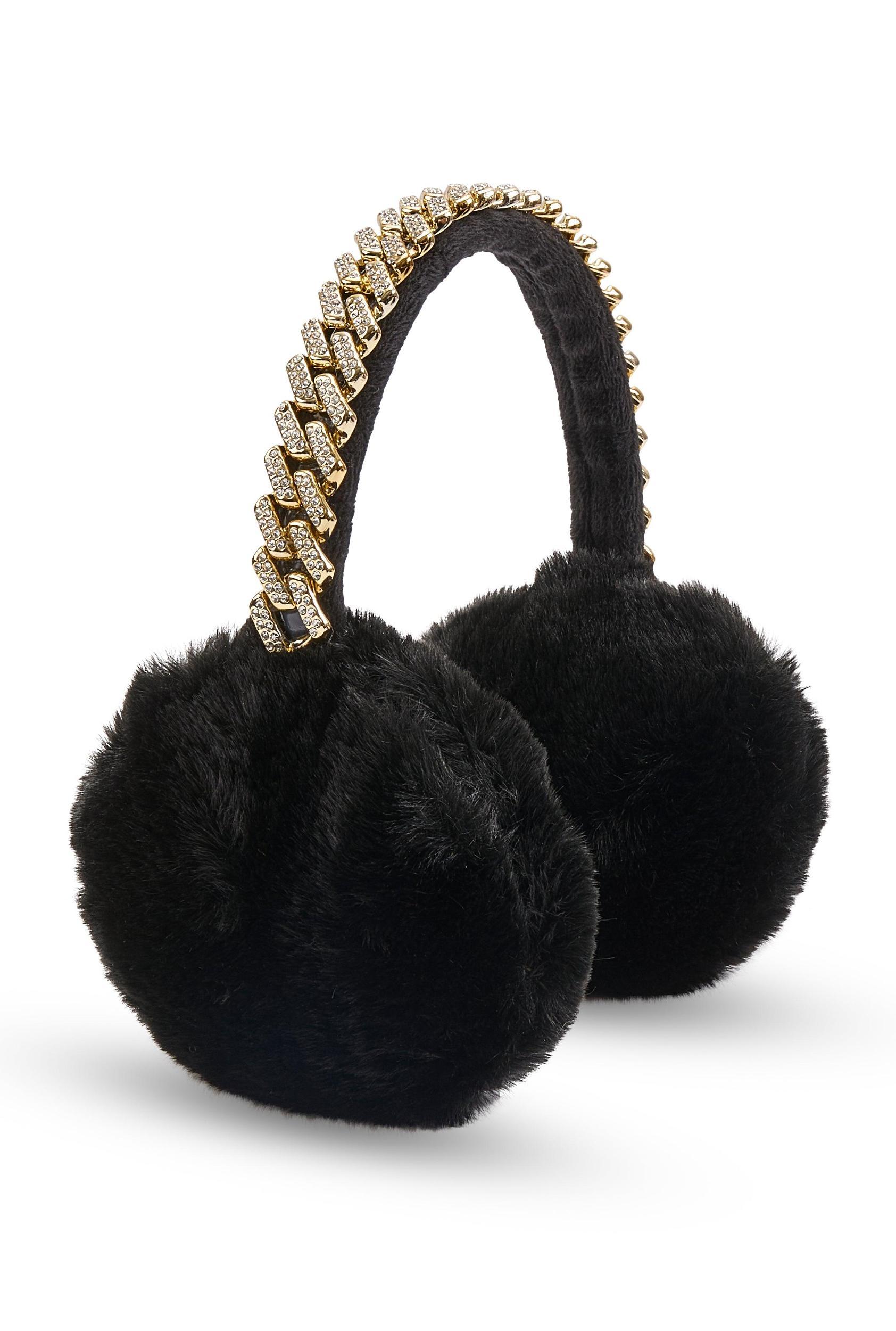 Rhinestone Chain Link Earmuffs Female Product Image