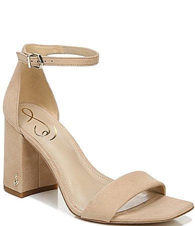 Sam Edelman Daniella Leather Ankle Strap Square Toe Dress Sandals Product Image