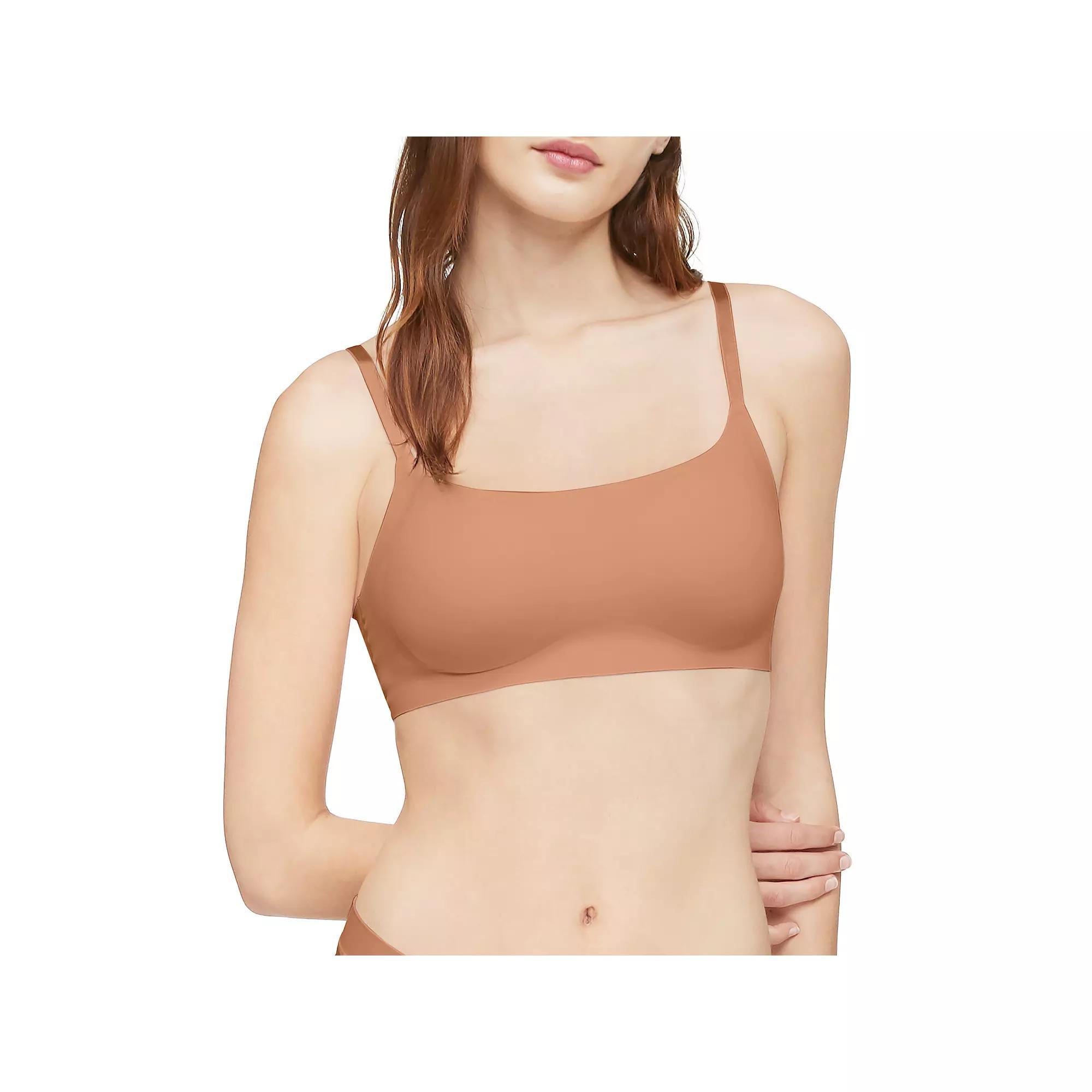 Calvin Klein Invisibles Comfort Lightly Lined Retro Bralette QF4783, Women's, Size: XL, Light Brown Product Image